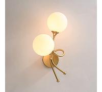 FAZRPIP Applique da Parete Illuminazione, Lampada da Parete Globo in Vetro Bianco, Lampada da Parete Oro Mid-Century Lampada da Parete Moderna per Camera da Letto, Soggiorno, Bagno, corridoio
