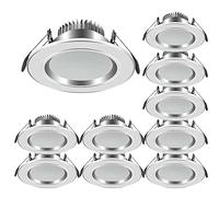 FAZRPIP Confezione da 10 faretti da Incasso a LED UltraSottili da 5 W/7 W, Pannello Rotondo, Bordo deflettore da 4 Pollici, faretto da Incasso retrofit Luce Diurna, Taglio 70-90 mm, 3000 K/6000 K