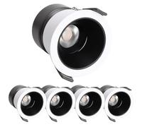 FAZRPIP Confezione da 5 faretti LED da Incasso Rotondi antiriflesso, 3 Temperature di Colore selezionabili 3000K/4000K/6000K, dimmerabili, con Cornice Bianca Rotonda, 90 CRI