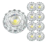 FAZRPIP Faretto da Incasso a LED in Cristallo da 5 W, Set da 9, faretti in Cristallo antiriflesso, retrofit per bulbo oculare, faretto da Incasso a soffitto, faretto Decorativo a LED Rotondo