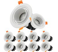 FAZRPIP Faretto da Incasso con Messa a Fuoco da 10 Pezzi Angolo del Fascio dello Zoom Regolabile 15/45/60 Gradi Faretto da Incasso a LED COB 3W, 5W, 7W, 10W, 12W, 15W Faretto da soffitto a LED
