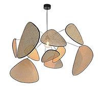 FAZRPIP Lampada a Sospensione in bambù Cinese Grande Luce Intrecciata Lampada a Sospensione a soffitto in Vimini Lampadario in Rattan Lampadario in bambù Intrecciato a Mano per Isola Cucina E27