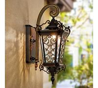 FAZRPIP Lanterne da Parete per Esterni, Lampada da Parete per Esterni in Stile Europeo, luci per Portico in Alluminio antiruggine Impermeabili, Illuminazione per Montaggio a Parete in Vetro Nero