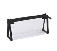 Fazvncv Astuccio per penne estetico astuccio grande capacità trasparente organizer cosmetici borsa semplice estetica grande capacità trasparente, Nero