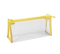 Fazvncv Astuccio per penne estetico astuccio grande capacità trasparente organizer cosmetici borsa semplice estetica grande capacità trasparente, Giallo