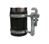 Fazvncv Boccale di birra dei barili di legno con la tazza bevente isolata del rivestimento dell'acciaio inossidabile per le riunioni all'aperto e l'evento sportivo