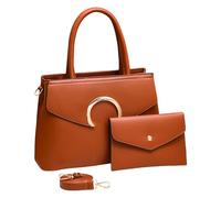 Fazvncv Borse retrò per le donne borse strutturate in pelle PU cartelle con manico superiore borsa a tracolla borsa a tracolla set 2 pezzi borsa a tracolla da donna, D, One Size