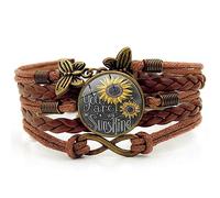 Fazvncv Braccialetti multistrato in pelle con girasole da donna regalo You are My Sunshine braccialetti per ragazze adolescenti mamma compleanno multistrato, Misura unica, come descritto