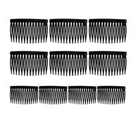 Fazvncv Pettini laterali per capelli francesi, in plastica, con dentini, fermacapelli, pettine per velo da sposa, pettine per capelli fini, nero/trasparente