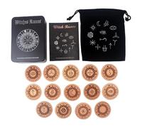 Fazvncv Set di simboli in legno intagliato a mano per divinazione e esplorazione della cultura norvegese