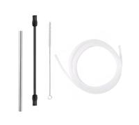 Fazvncv Tubo di ricambio in acciaio inox per macchine da caffè automatiche con tubo in silicone e set di spazzole