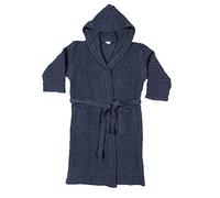 Fazzini, Accappatoio Nido d'Ape con Cappuccio Nettare. 100% Puro Cotone. Blu. Taglia L