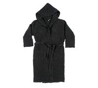 Fazzini, Accappatoio Nido d'Ape con Cappuccio Nettare. 100% Puro Cotone. Tg. L. Nero