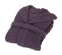 Fazzini Accappatoio Unisex Adulto a Nido d'Ape Nettare con Cappuccio (S, Melanzana)