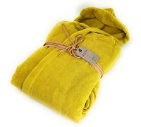 Fazzini Accappatoio Uomo/Donna MicroCotone con Cappuccio COCCOLA col. 171 Senape (Taglia M)