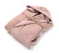 FAZZINI Accappatoio Uomo/Donna MicroCotone con cappuccio COCCOLA col. 240 ROSA BOHO (Taglia L)