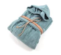 Fazzini Accappatoio Uomo/Donna MicroCotone con cappuccio COCCOLA col. 273 Petrolio (Taglia XL)