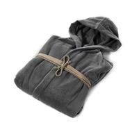 Fazzini Accappatoio Uomo/Donna MicroCotone con Cappuccio COCCOLA col. 52 Piombo (Taglia XL)