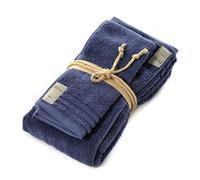 M004 Set asciugamano+ospite "Coccola var.117 blu" di Fazzini