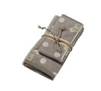 Fazzini Asciugamano Ospite (Coppia 1+1) - Pois - Naturale