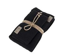 Fazzini COCCOLA Coppia(1+1). ospite e Asciugamano - 40X60 + 60X110 -Nero