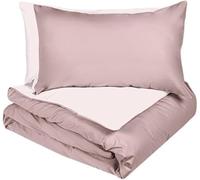 Fazzini Collezione DIALOGO Parure copripiumino 1 piazza e mezza 100% Cotone Made Italy (Rosa + Cipria)