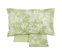 Fazzini Completo di Lenzuola da Una Piazza e Mezza Misura Francese Maxi in Puro Percalle di Cotone con sovrastampa in lacca bianca art Kimono (Margarita 3)