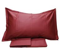 Fazzini Completo di Lenzuola matrimoniali in Puro Raso di Cotone 300TC Effetto setificato Art. Trecento qualità Top (Bordeaux 6)