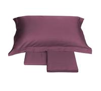 Fazzini Completo di lenzuola matrimoniali in Puro Raso di cotone 300TC effetto setificato art. Trecento qualità top (Viola 277)