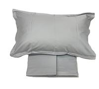 Fazzini Completo di lenzuola matrimoniali in Puro Raso di cotone 300TC effetto setificato art. Trecento qualità top (Grigio Perla 268)