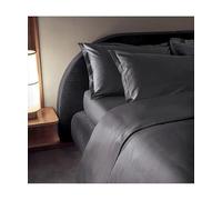 Fazzini Completo di Lenzuola matrimoniali in Puro Raso di Cotone 300TC Effetto setificato Art. Trecento qualità Top (Grigio Londra 7)