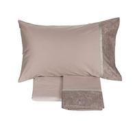 Fazzini Completo lenzuola in flanella rosa matrimoniale in colori a contrasto GALUCHAT