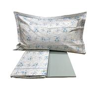 Fazzini completo lenzuola per letto singolo in cotone a tessitura fitta art. Sevres (Azzurro 2)