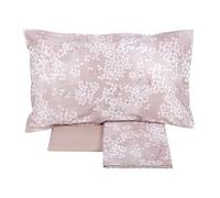 Fazzini completo lenzuola per Letto singolo in Puro Percalle di cotone art. Kimono (Rosa 1)