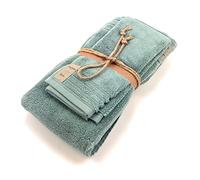 Fazzini Coppia di Asciugamani in Spugna, Petrolio