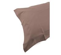 Fazzini Coppia di federe a 4 volanini in Puro Percalle di Cotone 200 TC altissima qualità Art. Arianna cm. 52x82 (Corteccia 40)