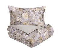 Fazzini Copripiumino raso di cotone Protea tortora matrimoniale (sacco cm.250x260 + 2 federe 50x80) escluso lenzuolo inferiore