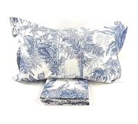 Fazzini JUNGLE WHISPER var. 5 blu Parure Copripiumino Matrimoniale in percalle