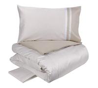 Fazzini KUBRIC 60 Completo Copripiumino Reversibile-2 piazze-Bianco Seta/Torrone