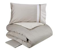 Fazzini KUBRIC 60 Completo Copripiumino Reversibile-2 piazze-Grigio/Avorio