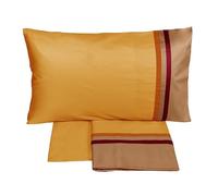 Fazzini KUBRIC 60 Completo Lenzuola Matrimoniale zucca/nocciola in raso