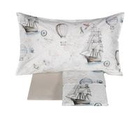 Fazzini Lenzuola copriletto matrimoniale Magellano percalle di cotone - Matrimoniale: lenzuolo sopra cm. 260×295 cm - sotto con angoli cm.180x200x30 tinta unita - 2 federe 52×82 cm