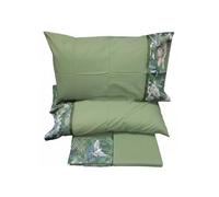Fazzini lenzuola flanella matrimoniale Proteo 3 verde (Sopra lenzuolo: 260x295 cm Sotto lenzuolo con angolo: 180x200x30 cm+2 federe: 52x82 cm)