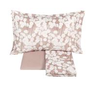 Fazzini Lenzuolo copriletto percalle Lunaria rosa 1 -Matrimoniale - (lenzuolo sopra cm. 260x295 cm - sotto con angoli cm.180x200x30 tinta unita - 2 federe 52x82 cm)