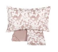 Fazzini Lenzuolo Lunaria 1 rosa percalle - Matrimoniale (lenzuolo sopra cm. 260x295 cm - sotto con angoli cm.180x200x30 tinta unita - 2 federe 52x82 cm)