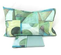 Fazzini PARACAS var. 3 celadon/verde Completo Lenzuola Matrimoniale