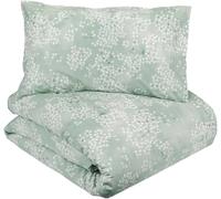 Fazzini Parure copripiumino (senza il lenzuolo di sotto) per letto da una piazza e mezza in Puro Percalle di cotone art. Kimono (Gray Green 233)