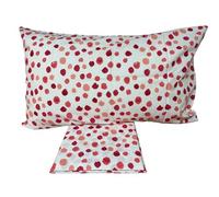 Fazzini parure lenzuola per Una Piazza e Mezza (senza il lenzuolo di sotto) in Puro Percalle di Cotone art. Semi (Corallo 1)