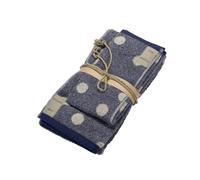 FAZZINI SET 2 ASCIUGAMANI VISO E OSPITE IN SPUGNA 100% COTONE - POIS