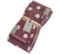FAZZINI SET 2 ASCIUGAMANI VISO E OSPITE IN SPUGNA 100% COTONE - POIS